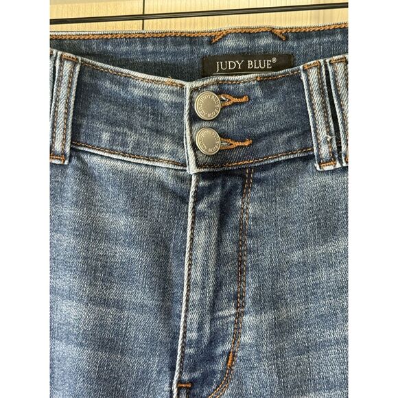 Judy Blue High Waist Double Button Wide Leg Jeans Medium Wash Size 7/28 - Picture 16 of 16